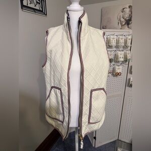 THML Cream Quilted Vest with Plaid Interior